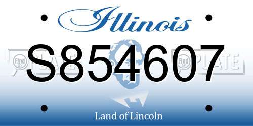 S854607 Illinois License Plate
