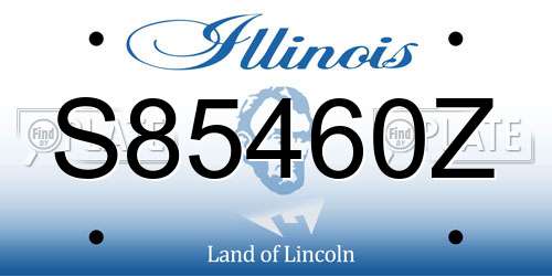 S85460Z Illinois License Plate