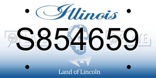 S854659 Illinois License Plate