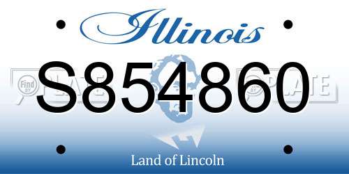 S854860 Illinois License Plate