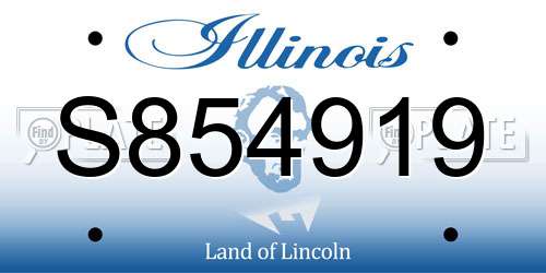 S854919 Illinois License Plate