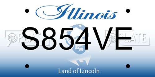 S854VE Illinois License Plate