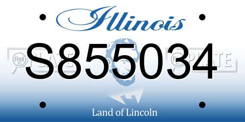 S855034 Illinois License Plate