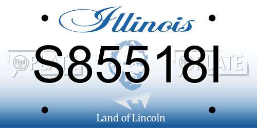 S85518I Illinois License Plate