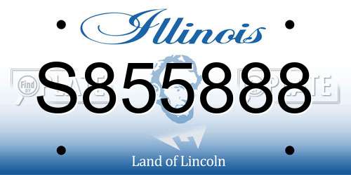 S855888 Illinois License Plate