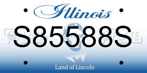 S85588S Illinois License Plate