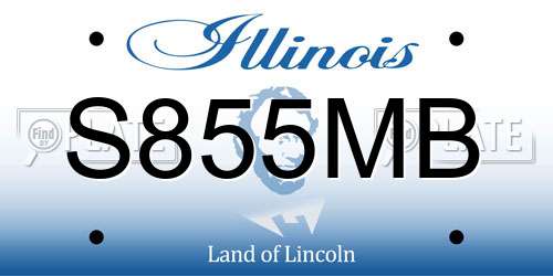S855MB Illinois License Plate