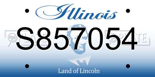 S857054 Illinois License Plate