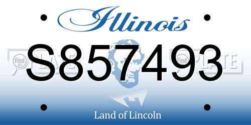 S857493 Illinois License Plate
