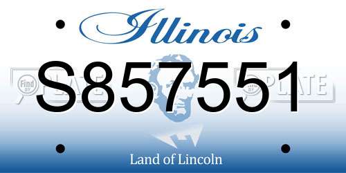S857551 Illinois License Plate