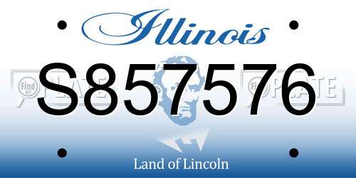 S857576 Illinois License Plate