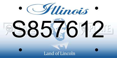 S857612 Illinois License Plate