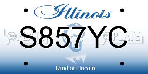 S857YC Illinois License Plate