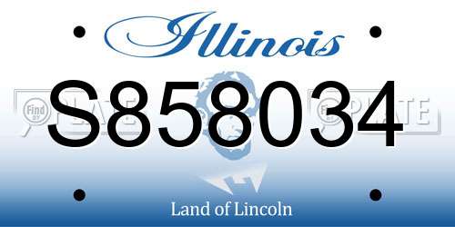 S858034 Illinois License Plate