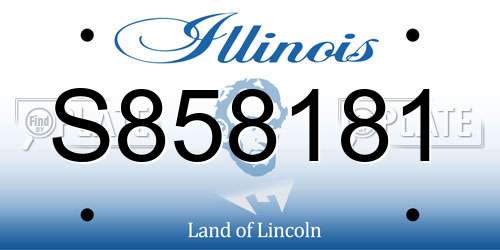 S858181 Illinois License Plate