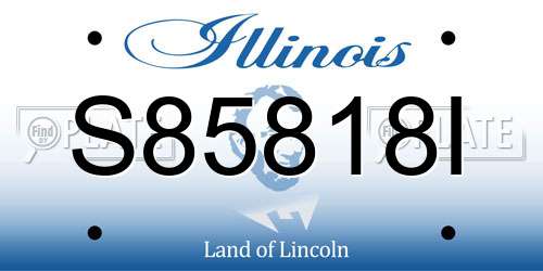 S85818I Illinois License Plate