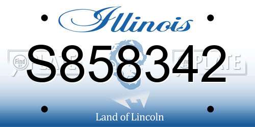 S858342 Illinois License Plate