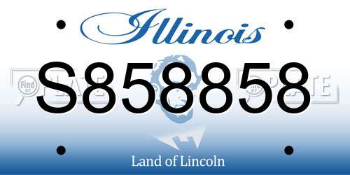 S858858 Illinois License Plate