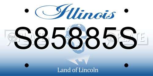 S85885S Illinois License Plate