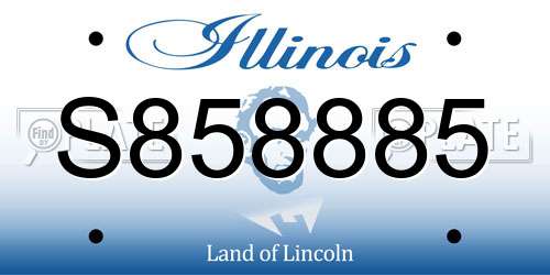 S858885 Illinois License Plate