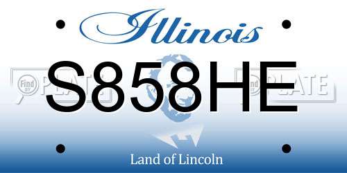 S858HE Illinois License Plate