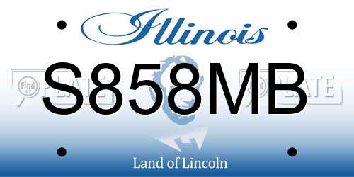S858MB Illinois License Plate