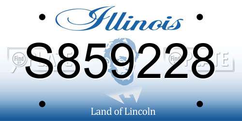 S859228 Illinois License Plate