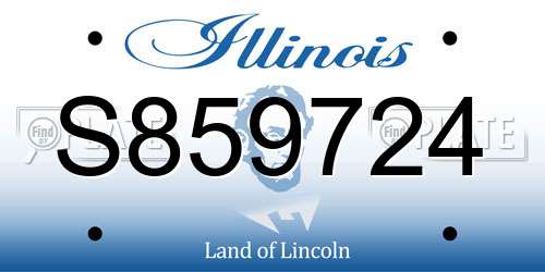 S859724 Illinois License Plate