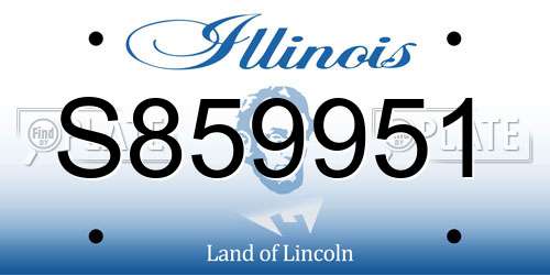S859951 Illinois License Plate