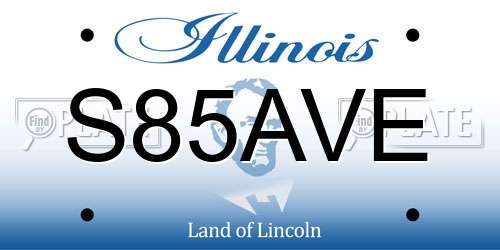 S85AVE Illinois License Plate