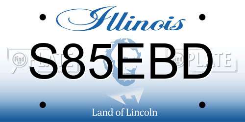 S85EBD Illinois License Plate