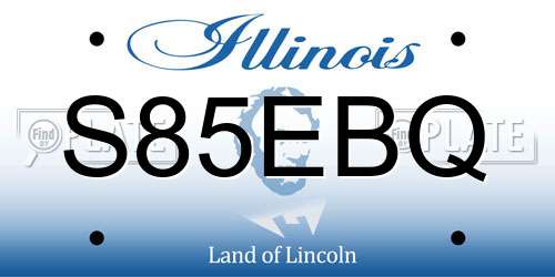S85EBQ Illinois License Plate