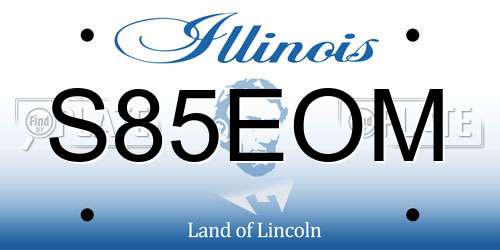 S85EOM Illinois License Plate