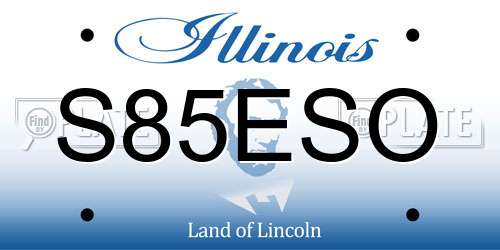 S85ESO Illinois License Plate