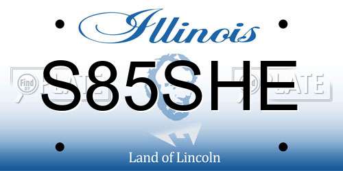 S85SHE Illinois License Plate