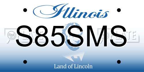 S85SMS Illinois License Plate
