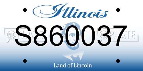 S860037 Illinois License Plate