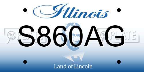 S860AG Illinois License Plate