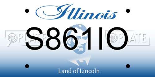 S861IO Illinois License Plate