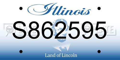 S862595 Illinois License Plate