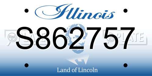 S862757 Illinois License Plate