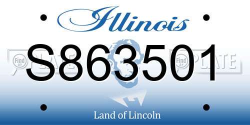 S863501 Illinois License Plate