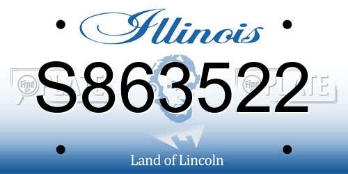 S863522 Illinois License Plate