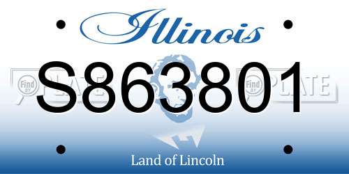 S863801 Illinois License Plate