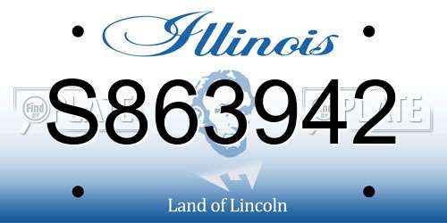 S863942 Illinois License Plate