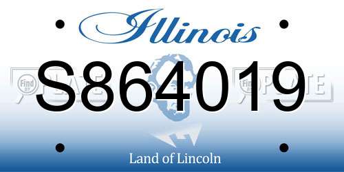 S864019 Illinois License Plate