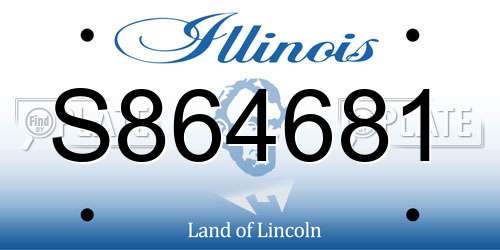 S864681 Illinois License Plate