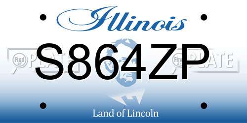 S864ZP Illinois License Plate