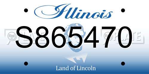 S865470 Illinois License Plate