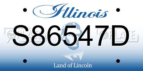S86547D Illinois License Plate